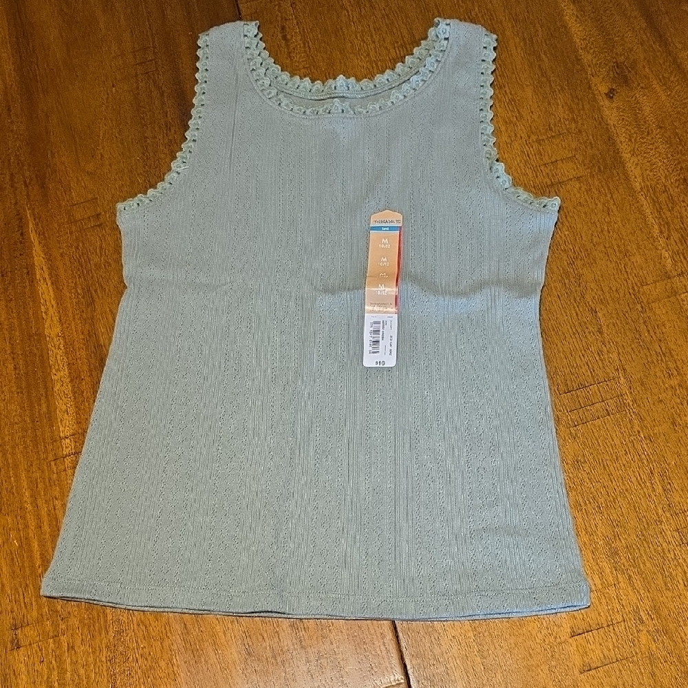 Kids' Sleeveless Tank Top in Soft Green